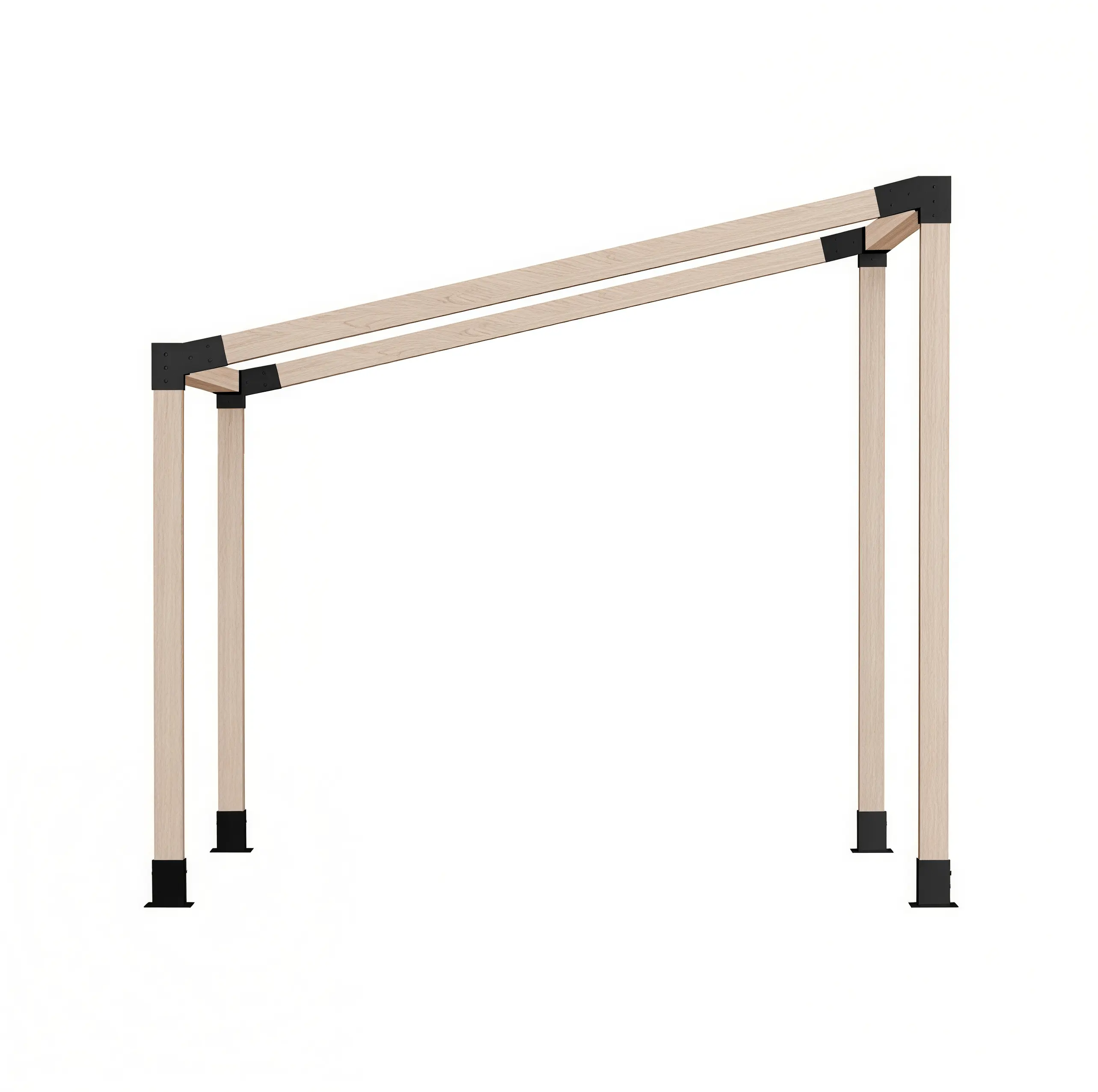 BRAXEN 2.5mm Thick Pergola Bracket Kit for 4"x4" (Actual 3.6" X 3.6") Lumber,8pcs (4pcs 15° 3-Way, 4pcs Base) DIY Post Base Kit, Easy Installation Wooden Beams for Gazebos, Patio Pergolas, Log Cabin Outdoor