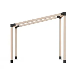 BRAXEN 2.5mm Thick Pergola Bracket Kit for 4"x4" (Actual 3.6" X 3.6") Lumber,8pcs (4pcs 15° 3-Way, 4pcs Base) DIY Post Base Kit, Easy Installation Wooden Beams for Gazebos, Patio Pergolas, Log Cabin Outdoor