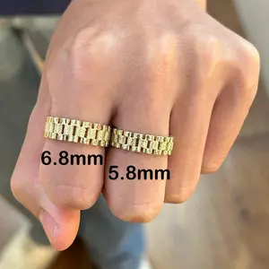 10k 6.8 mm Presidential Band, Jubilee Band, Rx Band Rolly Band, Rollie Band, Unisex Jubilee Band, Link Ring