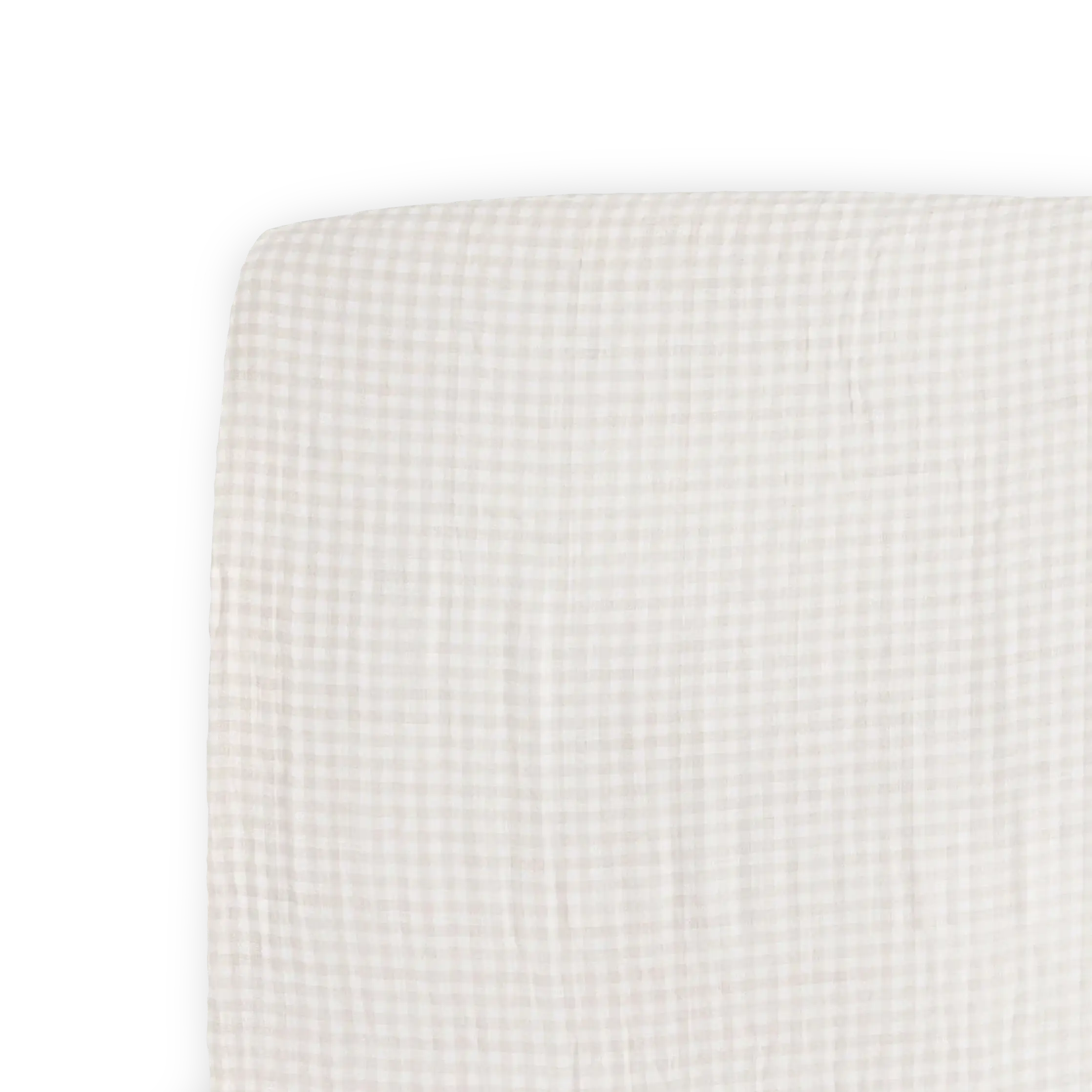Cotton Muslin Crib Sheet - Tan Gingham