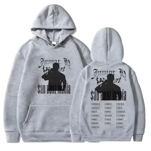 Junior H Sad Boyz Mania Tour 2024 Hoodies Merch For Men Women Unisex Casuals Trendy Fashion Long Sleeve Sweatshirt Streetwear