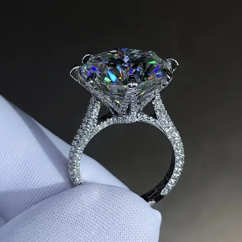 S925 Silver Moissanite Ring, Ladies' Elegant Valentine's Day Gift, Surprise Lover's Choice, Women's Jewelry