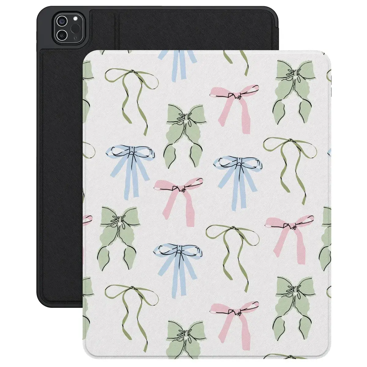 Casely Protective Magnetic Tablet Case, Whimsy Girlie Style, Pastel Bows Design, Tablet Accessories Cover
