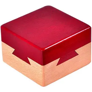 Impossible Dovetail Box Mini 3D Brain Teaser Wooden Magic Drawers Gift Jewelery Box Puzzle Toy