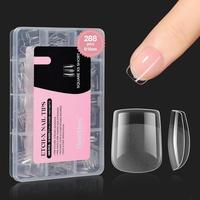 288pcs（Etch X Nail Tips) Square Extra Short 
