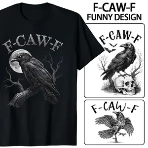 Men's Classic Round Neck F-Caw-F Chicken T-Shirt, Cotton Menswear Fabric Unisex Casual Tshirt for Women