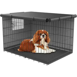 Dog Crate Cover-Double Door,Dog Kennel Cover,Crate Covers for Dog Cages-24 30 36 42 48 inches- Heavy Duty Polyester Pet Kennel Cover Universal Fit for Wire Dog Crate (24.0" L x 19.0" W x 20.0" H)