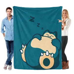 ​​​​​​​​​Snorlax Cartoon Blanket Ultra Cozy Flannel Blanket Warm Nap Blanket Gifts for Kids Boys Girls Travelling Camping Sofa Bedroom Decor