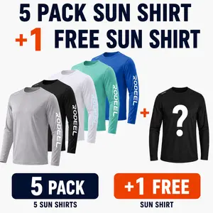 【RODEEL】961 Sun Shirts w/ UV Detection Logo Breathable Mesh Panel Men UPF 50+ Sun Protection Long Sleeves Sport T-Shirt Lightweight Quick Dry Moisture Wicking Breathable Cooling Activewear for Outdoor Fishing Boating Hiking Camping Running summervibes