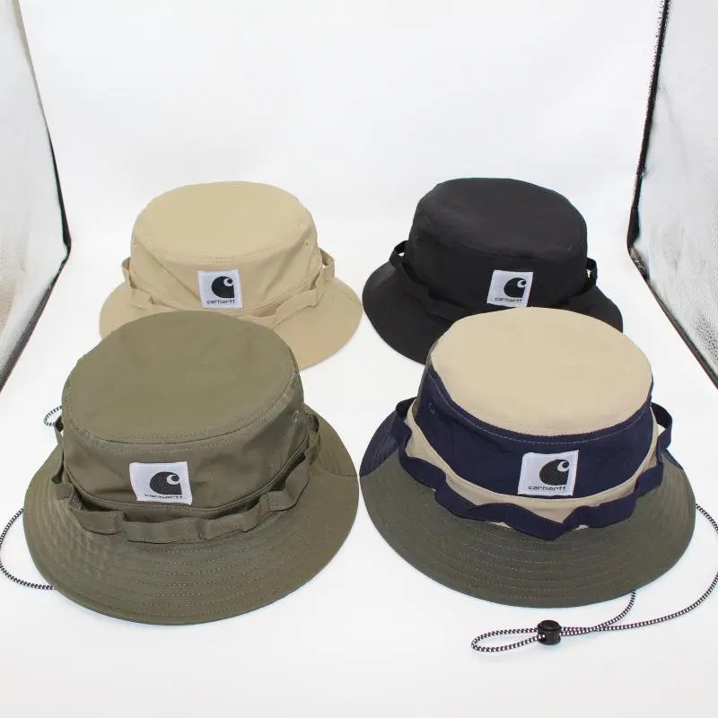 Short Brim Outdoor Bucket Hat, Solid Color Spliced Windproof Fisherman Cap, Foldable Sun Protection Travel Hat for Men Women Kids
