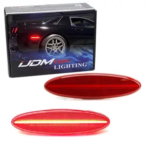 iJDMTOY Red Lens Full LED Strip Rear Side Marker Light Kit For 1999-2004 Chevy C5 Corvette, Powered by 50-SMD LED