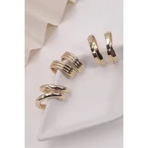 Multi Classic Hoop Trio Earrings - Gold