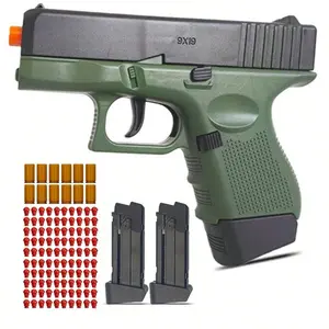 Foam Dart Blaster Toy Set with 100 Foam Bullets, 12 Shell Cases and 2 Cartridges, Retro Style Blaster with Shell Ejection and Press-Fire Action, Outdoor Target Game Gift for Christmas and Birthdays