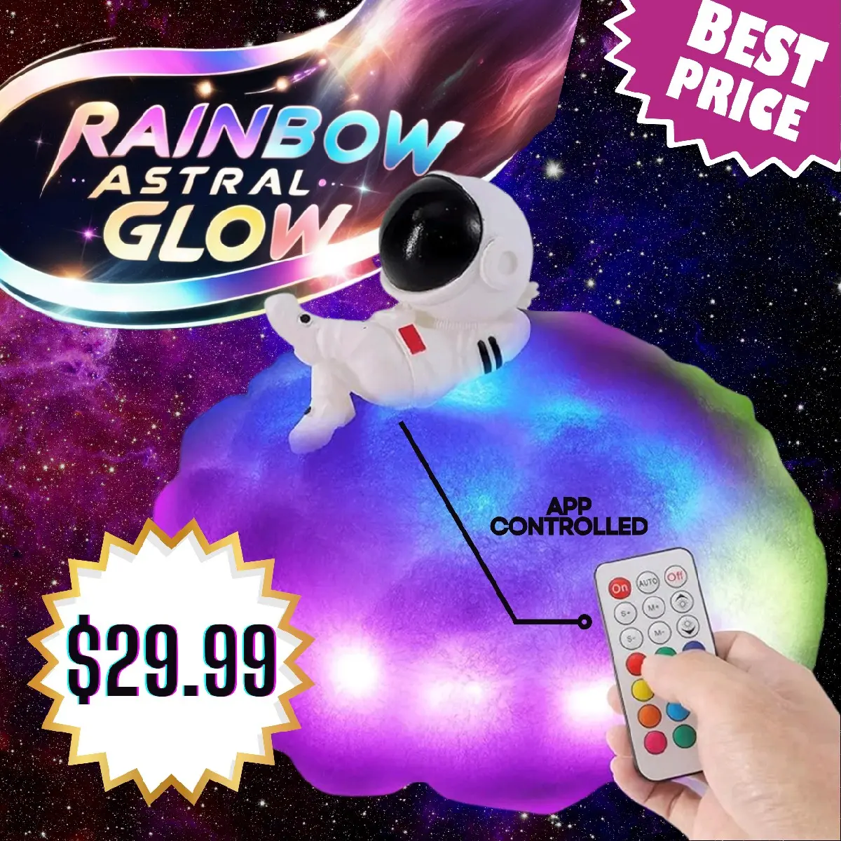 Rainbow Astral Glow Lamp with Smart Remote