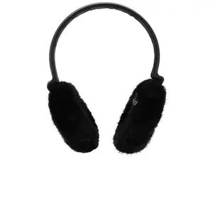 jocelyn Faux Mink & Leather Earmuffs in Black