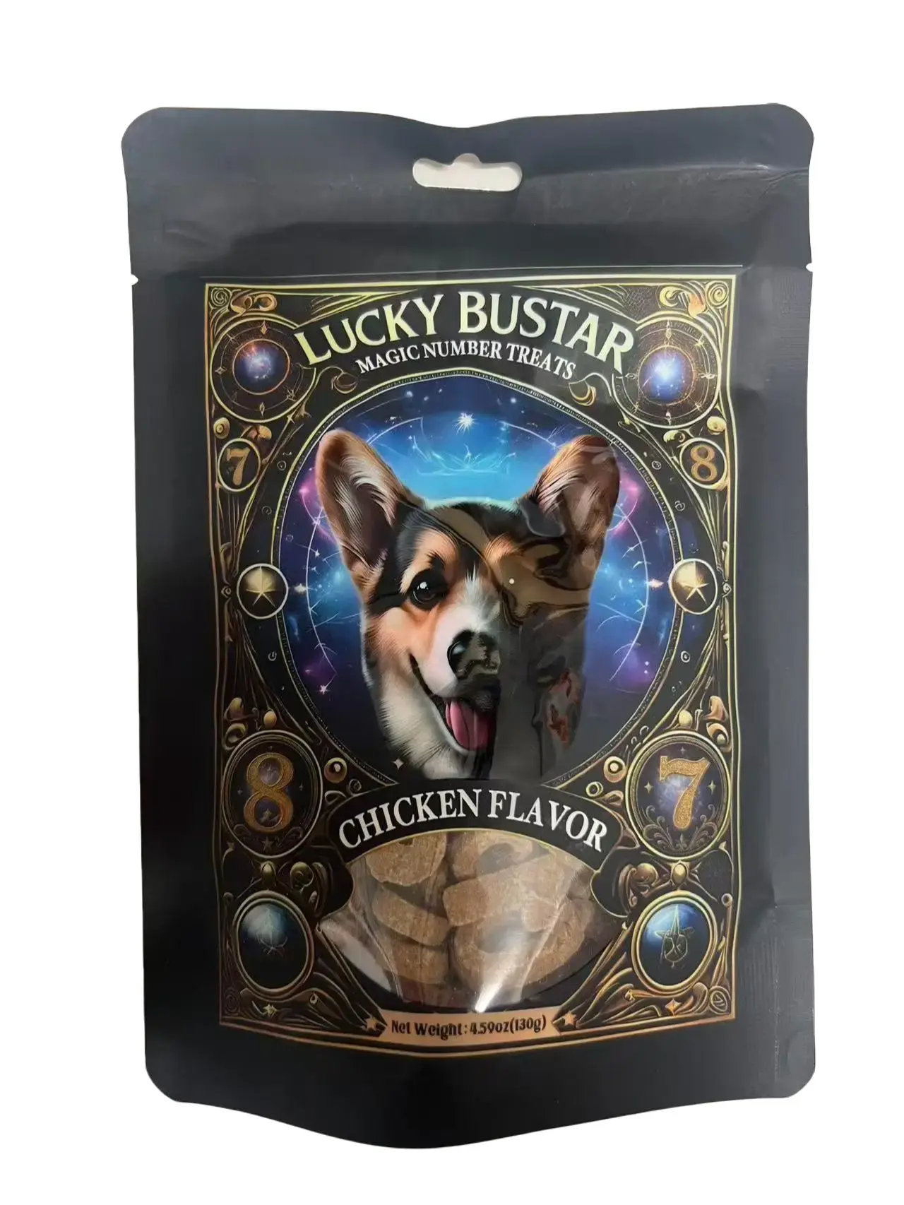 LUCKY BUSTAR Vintage Box Magic Number Astrology Dog Snacks - Interactive Chews, Real Chicken Flavor, Grain-Free Training Biscuits, 0-9 Numbers, 4.59oz, Daily Use for Better Health