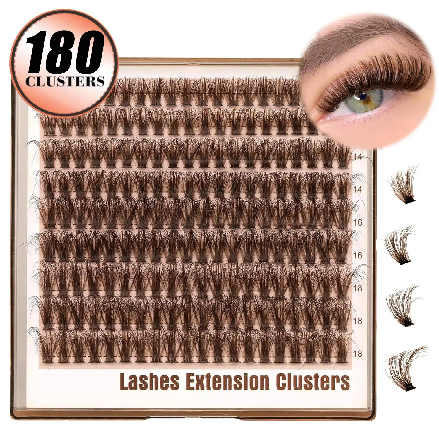 Individual False Eyelashes, 180pcs/box Natural Look Eyelash Extensions, Self Grafting Curl Eyelashes, Eye Makeup Enhancement False Eyelashes for Women & Girls, DIY Volume Eyelashes, DIY Personal Lashes, DIY Eyelash Extensions