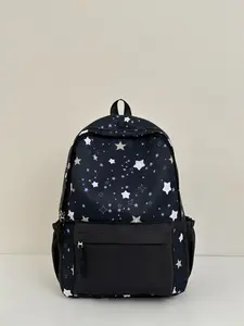 Macaron Color Starry Sky Backpack, Minimalist Casual Girls' Shoulder Bag, Trendy Student Travel Dual-Use Cute Backpack