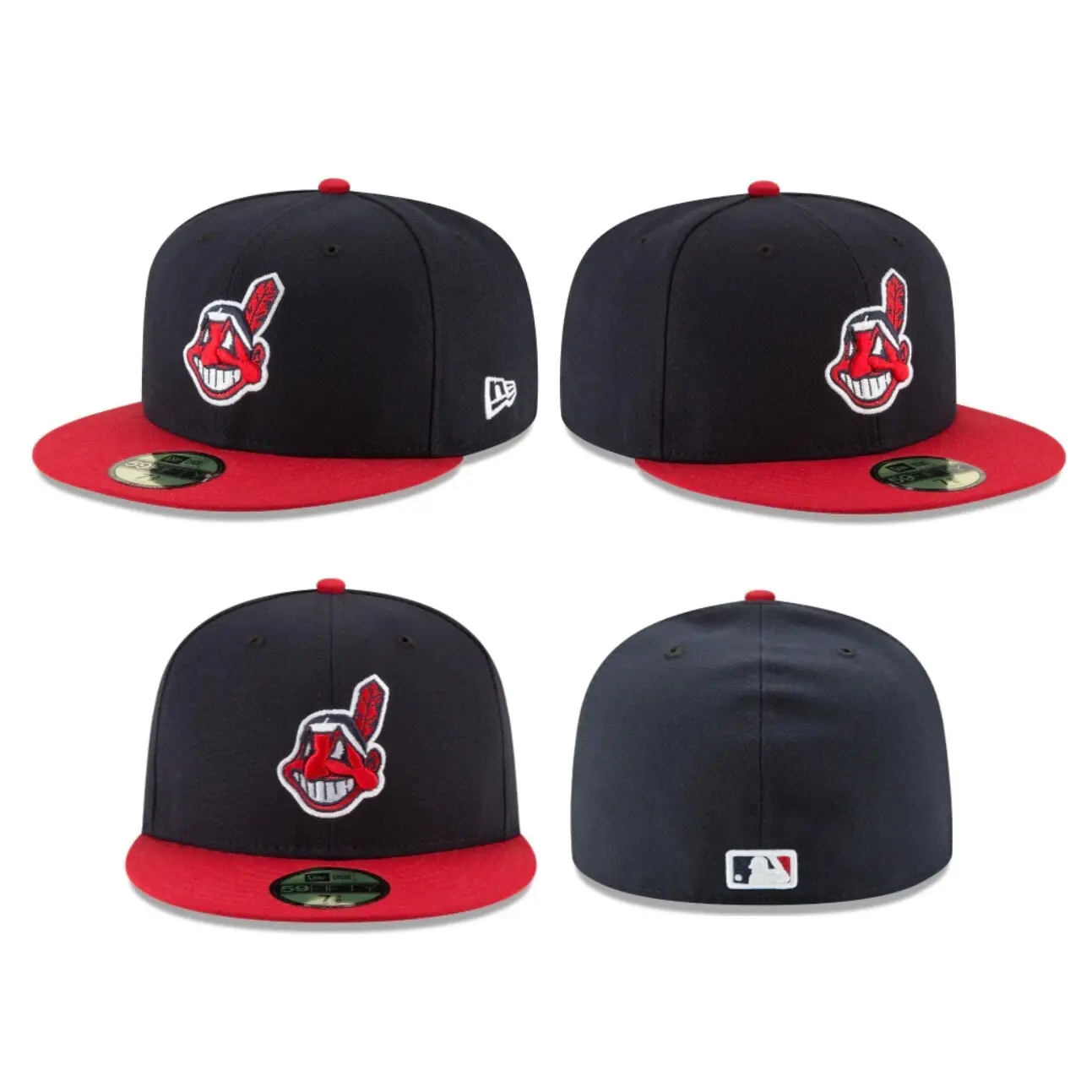 Cleveland Indians New Era Navy/Red Home Collection On-Field Low Profile 59FIFTY Fitted Hat