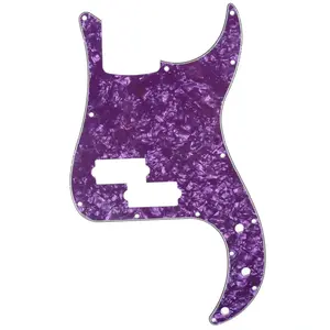 Precision Bass Pickguard - 13-Hole Fits Fender 4-String USA/MIM P-Bass - 4-Ply Purple Pearl