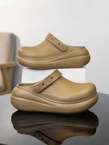 Women's Summer Waterproof Sandals, Thick Sole Slip-Resistant Eva Material, Fashionable One-Piece Chef Shoes, Comfortable Indoor/outdoor Wear, Thick Sole Slippers