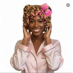Luxury Teddy Bonnet Leopard Print and Pink
