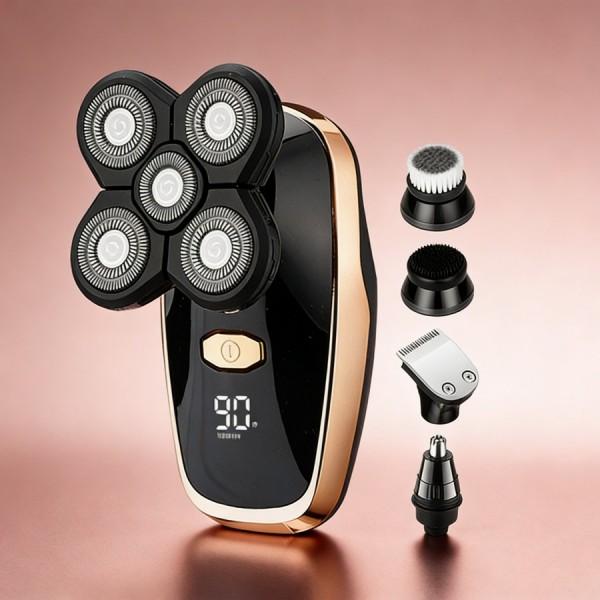 "5-Blade Electric Shaver for Men Women - LED Display Wet Dry Rechargeable Smart Mode Sensitive Skin Full-Body Grooming Tool "