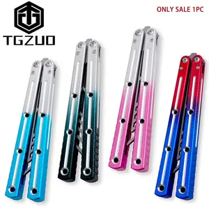 Tgzuo Balisong, Aluminum Alloy Handle, Four Colors Available, Ideal for Beginners, Beginner Friendly, Durable Construction & Lightweight Build Design, 1pc Flip Tool