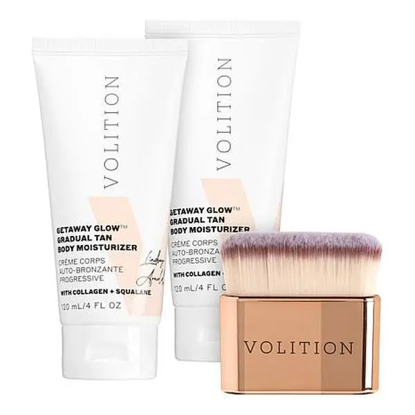 Volition Beauty 2pk Getaway Glow Gradual Tan Body Moisturizer w/Brush