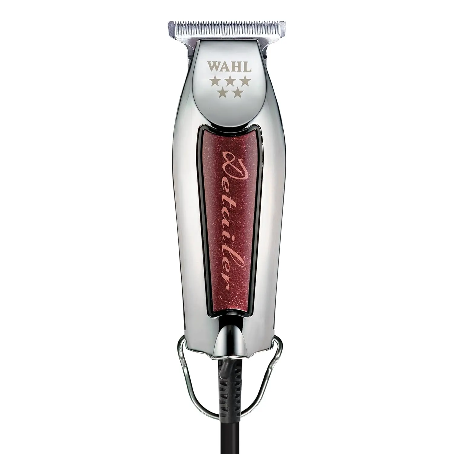 Detailer Trimmer, Burgundy, Adjustable T-Blade, Corded Lightweight Rotary Motor, Includes 3 Guides and Accessories