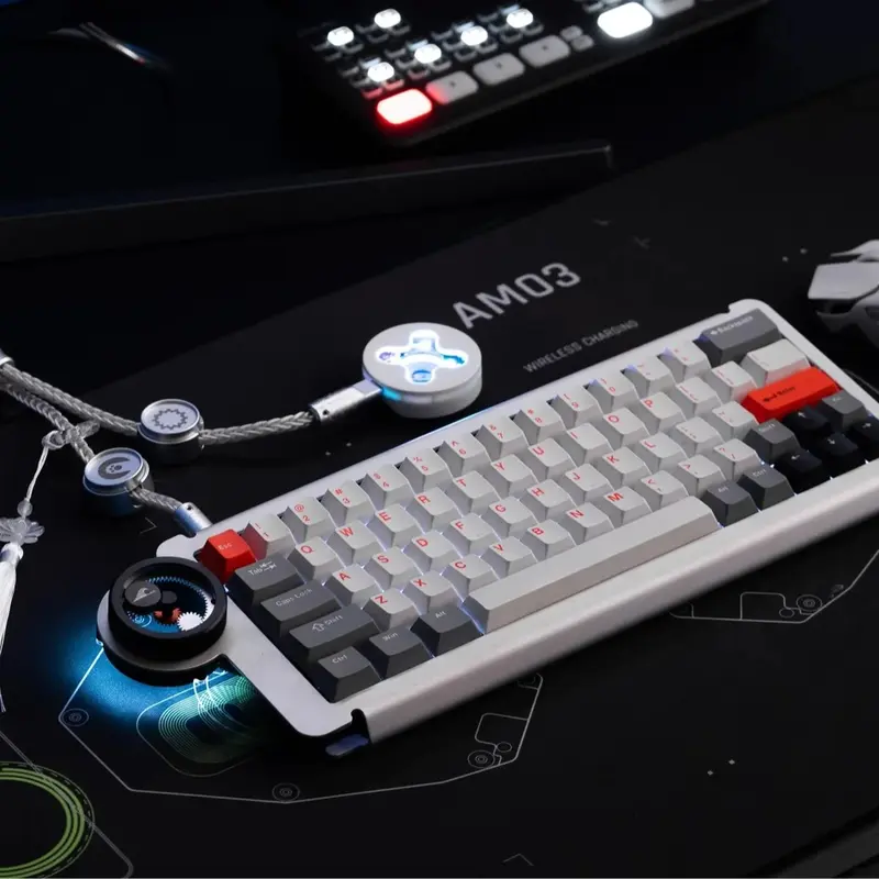 ANGRY MIAO x WINSHOP Shimmer-Braided Split Dual 8K Gaming USB-C Cable - Esports-Level Low Latency, 8K Polling, Supports Simultaneous Dual Connections for PC, Keyboard, Mouse, DAC Accessories