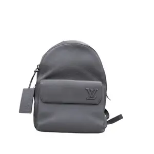 Pre-owned LEATHER Backpacks LOUIS VUITTON TAKEOFF B BACKPACK Gray Travel Bag with Monogram Logo