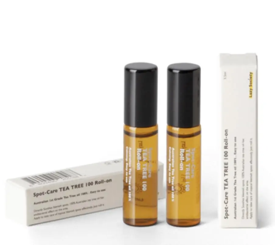 Lazy Society Tea Tree Oil Roll-On - Refreshing Spot Oil ,Precision Roll-On Applicator | 2 Pack