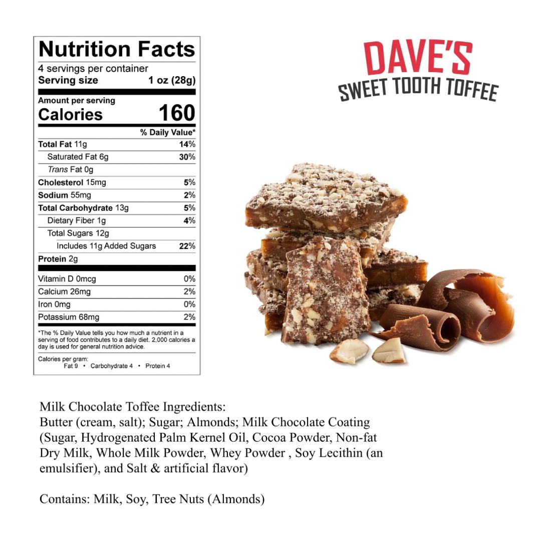 Tripartisan Toffee Bundles - Dave's Sweet Tooth - Three Pouches of Fresh Delicious Toffee