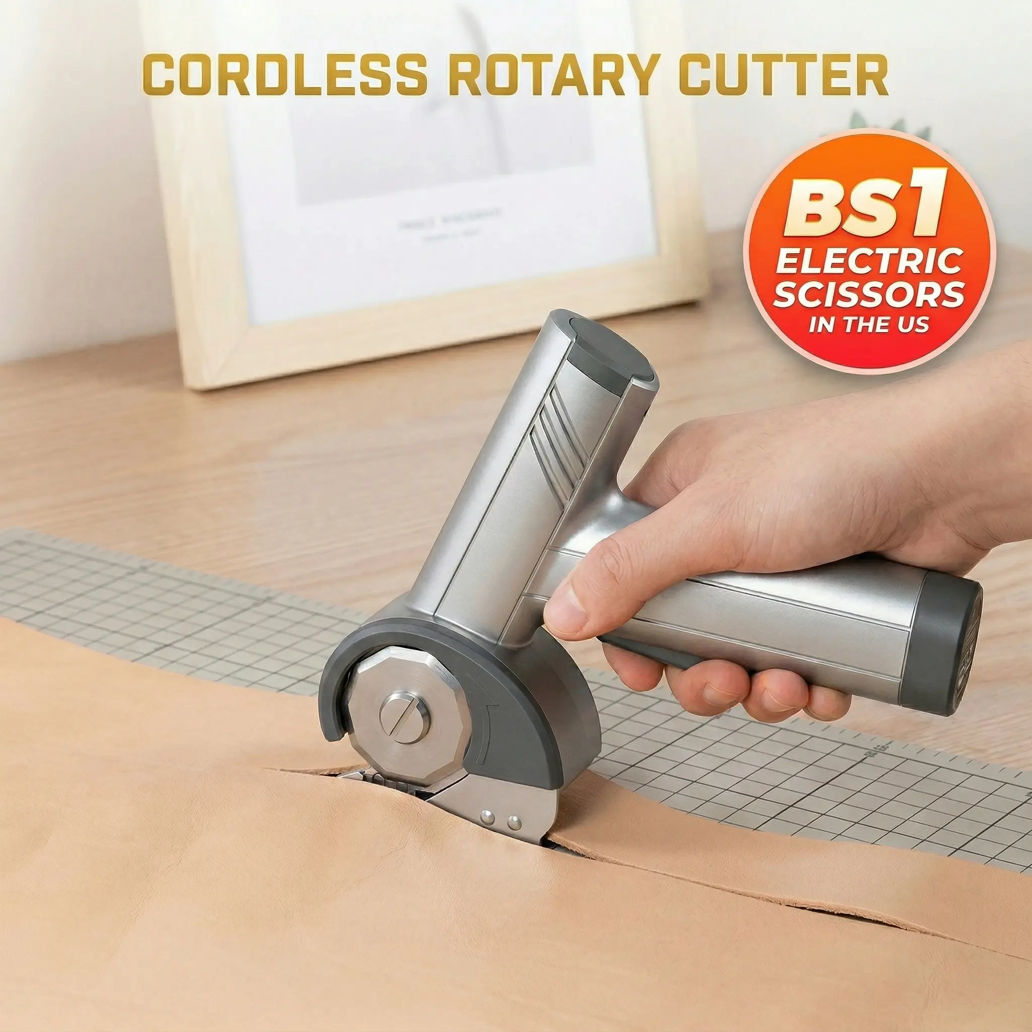 Cordless Electric Scissors with LED Display & Light, Rechargeable Auto Cardboard Cutter, Quick-Swap Dual Blades, Powerful Cutting Tool for Cardboard, Fabric, Leather & DIY Crafts