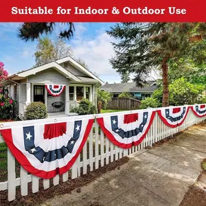 5 Pack Large American Fan Flags – 4th July Patriotic Half Fan Bunting, Eye-Catching & Reusable Decor for Home, Yard, BBQ – Must-Have for Proud Americans