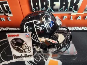 RARE /2002 REVOLUTION Andre Rison Autographed JSA COA Mini Helmet w/ Riddell RC