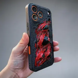Hand-Painted 3D Gothic iPhone Case, Matte Grain + 3D Multi Eyeball, Dark Aesthetic, for iPhone 14/15/16/17 Pro / ProMax,soft phone case, designer, ip17promax， cover junk