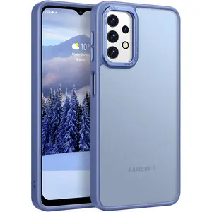 Samsung Galaxy A32 5G Case Matte Light Blue Translucent Frosted Phone Cover, Shockproof Slim Fit Case with Hard PC Back & Soft Silicone Edge, Anti-Scratch Skin Feel Protective Case for Samsung A32 5G