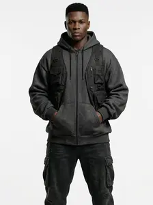 Men's Zip Up Hoodie - Oversized Comfortable Hooded Sweatshirt for Casual & Streetwear