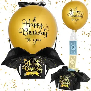 Pull Money Balloon Box for Cash Birthday Funny Pull Money Balloon Surprise Kit Money Pull out Gift Box Balloon Holder Birthday Surprise Gifts for Women Mother Girlfriend Wife (Classic Style)