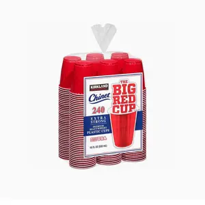 Kirkland Signature 240 pack Chinet 18 Oz Red Plastic Cups, home, Parties, Picnics and BBQ reusable