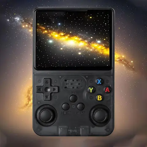 WUDS R36S Rechargeable ABS Handheld Video Game Console - Arcade Handheld Console, 3.5" IPS Screen, 3000mAh Built-in Battery, 64G TF Card, Open Source, Portable, Travel-ready Play, Holiday Gift Option