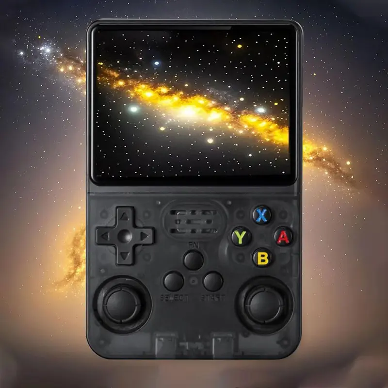 WUDS R36S Rechargeable ABS Handheld Video Game Console - Arcade Handheld Console, 3.5" IPS Screen, 3000mAh Built-in Battery, 64G TF Card, Open Source, Portable, Travel-ready Play, Holiday Gift Option