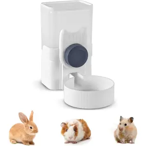 No Drip Rabbit Water Bottle 33oz, Hanging Small Pet Water Dispenser for Bunny, Guinea Pig & Hamster, Leak-Proof, Quiet Flow, Easy Install Cage Bottle