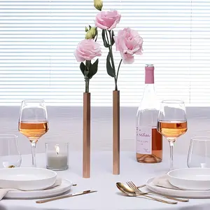 Silver Color Stainless Steel Vase, Modern Minimalist Home Decor, Luxury Metal Flower Vase, Unique Design Floral Container for Living Room