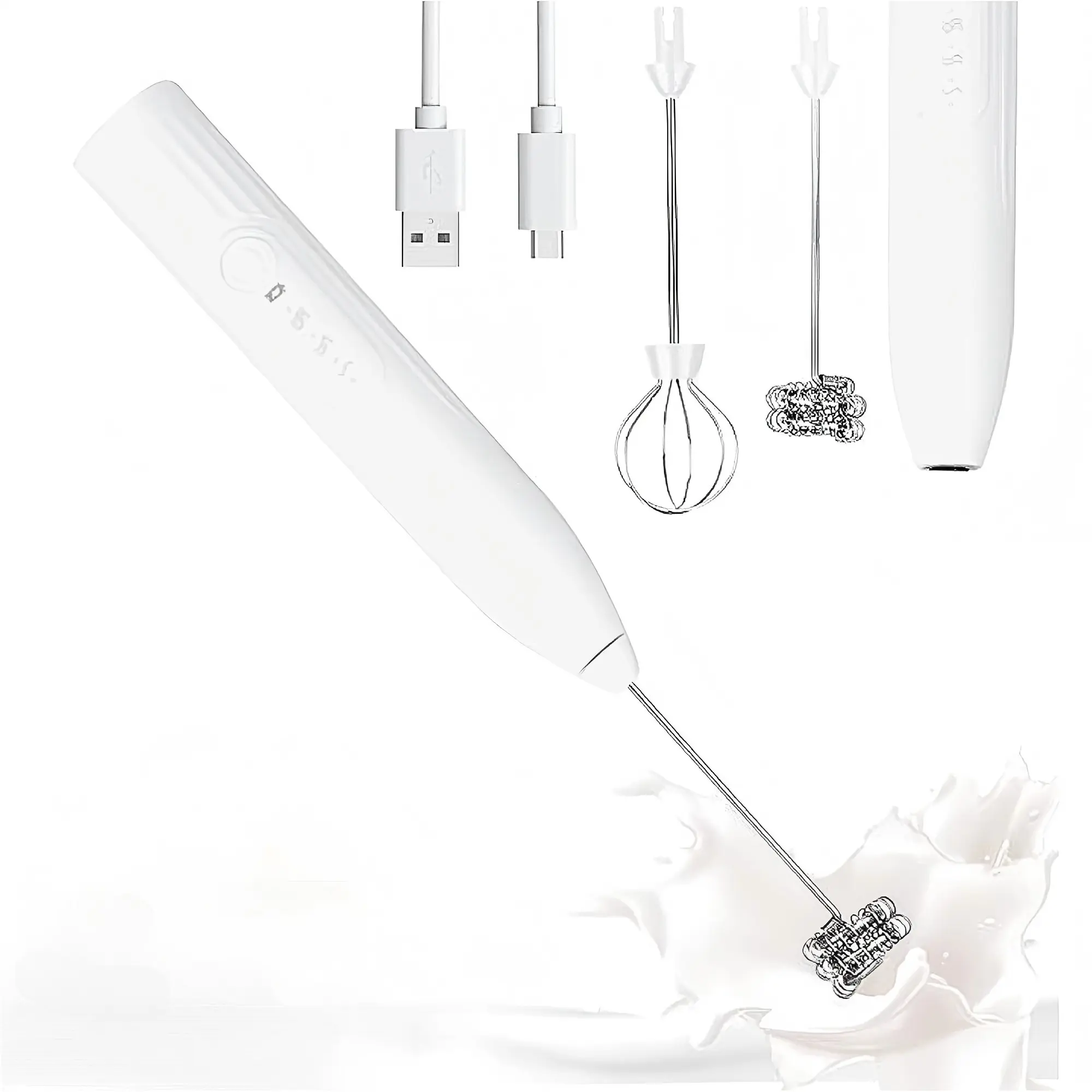 Rechargeable Electric Whisk - Portable Mini Hand Mixer, Egg Beater for Baking & Kitchen(white/black) Rechargeable Electric Whisk - Portable Mini Hand Mixer, Egg Beater for Baking & Kitchen(white/black)