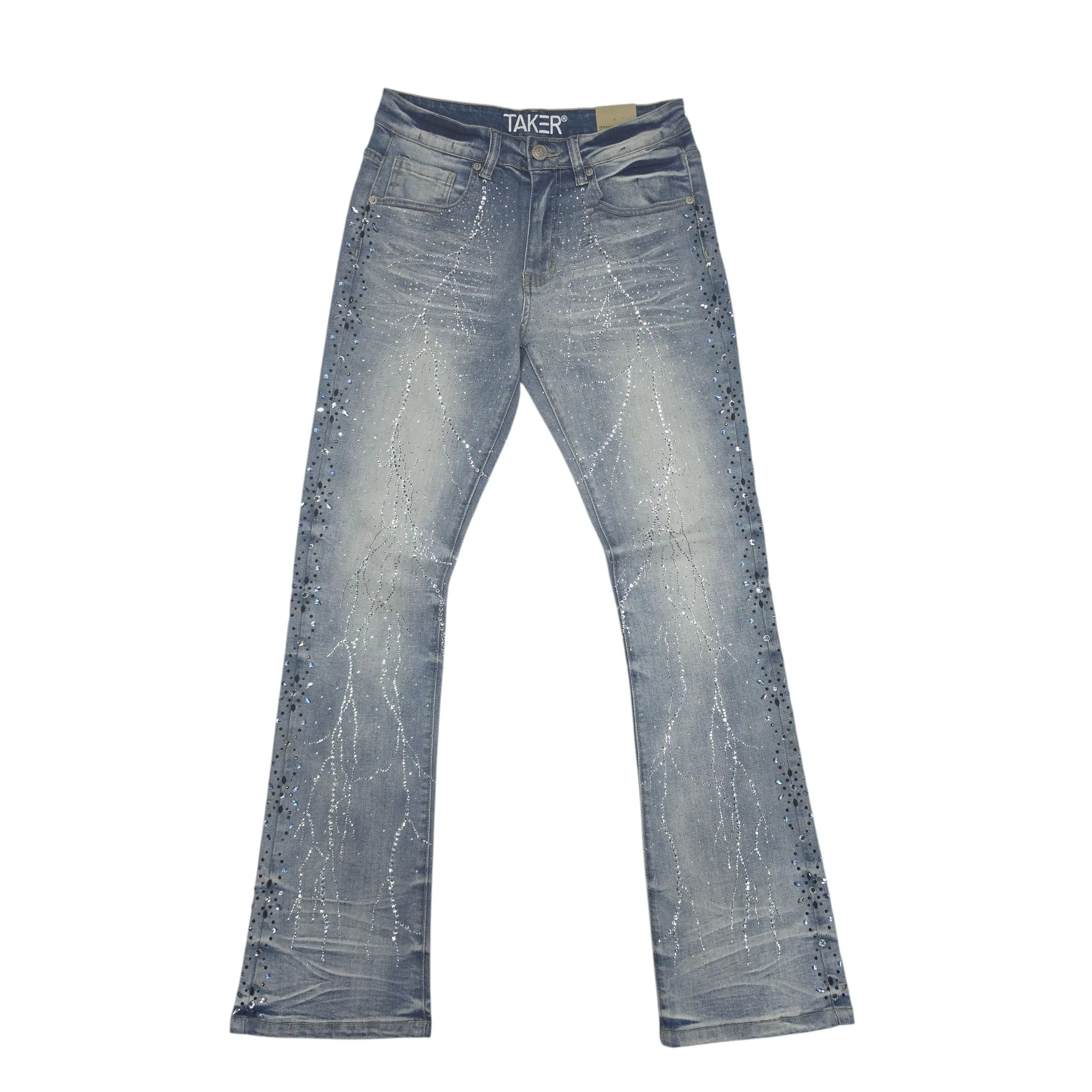 TAKER MEN'S FLARE FASHION STACKED JEANS