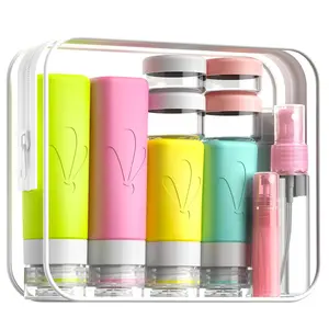 17 Pack Travel Bottles for Toiletries, TSA Approved 3oz 2oz Travel Size Toiletries,  Leak Proof Squeezable  Tubes Travel Essentials for Shampoo Conditioner Lotion Soap