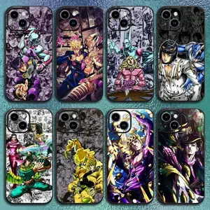 JoJo's Bizarre Adventure Character Art TPU Cellphone Shell, Classic Black Soft Protective Cover, Tech Accessories for iPhone 12-17 Pro Max Plus
